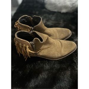 Sz 7 LIBERTY BLACK BOOTS Vegas  Shortie Fringe Ankle Booties